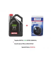 MOTUL 5100 ESTER 10W40 4L + Suzuki alyvos filtras 16510-07J10