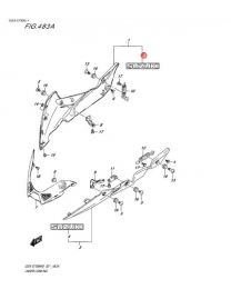 Suzuki apatinio aptako lipdukas juodos spalvos kodas 68111-47C10-YVB